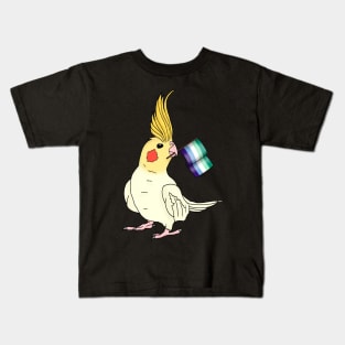 Gay Man Pride Cockatiel Kids T-Shirt